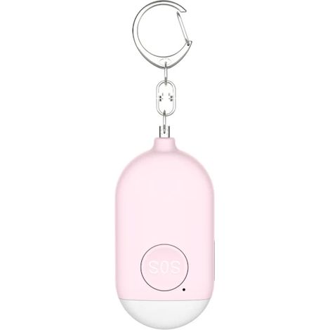 Alarme d'urgence personnelle 130 dB rose, rechargeable, avec lampe torche LED, lampe anti-agression, pour femmes - alarme SOS (1/5)