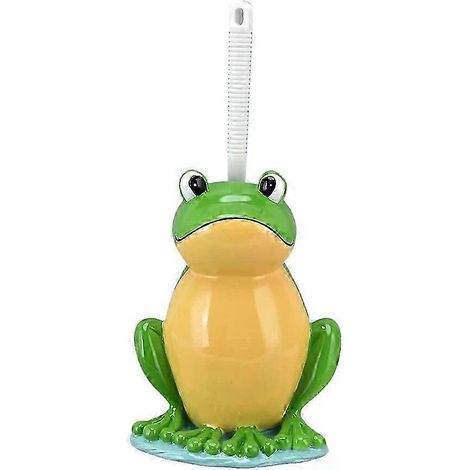 Toilettenbürste mit Halterung, kompakte Froschform, robuste Borsten, ergonomischer Griff, kompatibel mit Hoteltoiletten (1/5)