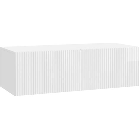 Wandmontierter TV-Schrank Hochglanz Weiß 98 x 41 x 30 cm vidaXL