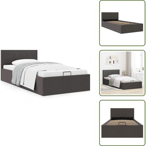 The Living Store Cadre de lit à rangement hydraulique sans matelas 90x200 cm - Lit Plateforme - Lit Coffre - Lit Double - Meubles De Chambre - Literie (1/5)