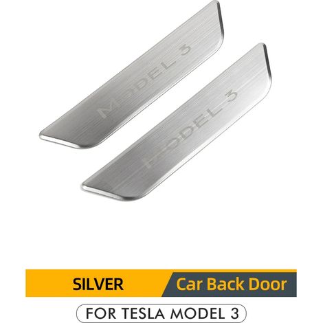 (argent 2) Heenvn Seuil de porte décoratif pour Tesla Model 3 2022 – Accessoires – Bande de protection de pédale en fibre de carbone (1/3)