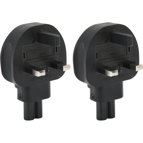 2 adaptateurs prise UK vers IEC 320 C7 universels lourds pour ordinateur 100-250V (1/5)
