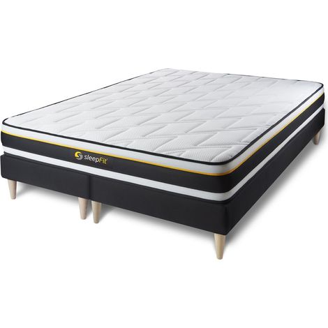 Ensemble matelas sommier Soft 180 x 200 cm - Couleur : Noir (1/5)