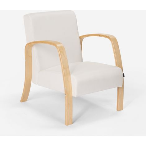 Poltrona in legno design scandinavo ergonomica studio salotto Frederiksberg - Bianco
