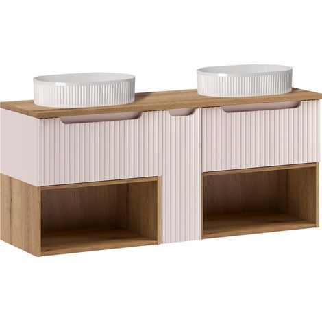 Doppelwaschtisch 140.4cm Riva mit 3 Schubladen, Kaschmir (1/5)