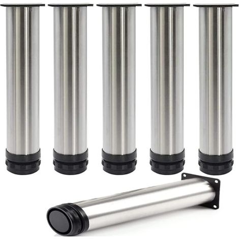 1 Pièce Pattes De Meuble Réglables, 18cm Pieds De Meubles en Acier Inoxydable pour Armoire Cuisine Canapés-Lits Armoire Unité Plan Travail Petit Déjeuner Bar Table Bureau - 5CM De Diamètre (1/5)