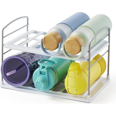 Organiseur pour bouteille d'eau et tasse de voyage, étagère de rangement réglable pour l'organisation de la cuisine, 2 étagères (1/5)
