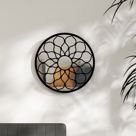 Miroir-Miroir décoratif Noir 40x3 cm Fer pour utilisation à l'intérieur 749680 (1/5)