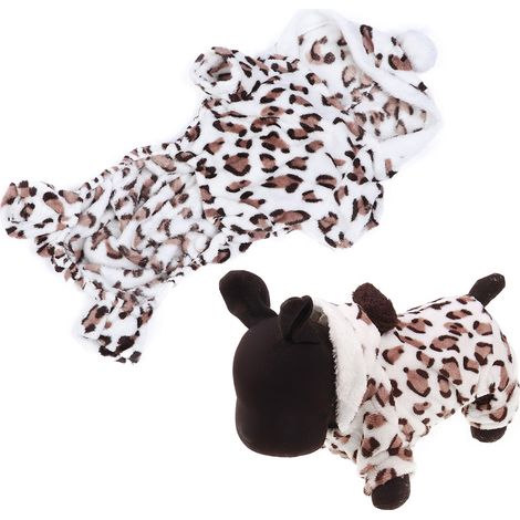 Vêtement Pour Chien Et Chat - Costume En Peluche Léopard À Capuche - Tenue Chaude Automne Hiver - 5 Tailles Disponibles (1/5)