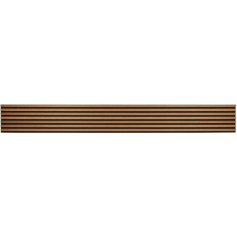 Decoon – Panneau décoratif mural en tasseaux bois 250 x 30 cm – Lamelles en chêne doré véritable – Épaisseur 1 cm – Facilité de pose sur feutrine noire