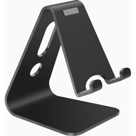 Sollbry Support de Téléphone Portable Bureau Noir Non Pliable, Support Universel Stable et Robuste pour Smartphone, Maintien Ferme Inamovible, Design Épuré (1/5)