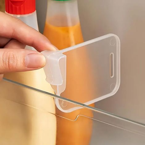 Lot de 6 séparateurs de réfrigérateur transparents en plastique - Réglables - Renforcés - Transparents - Idéaux pour le rangement - Transparents (1/2)