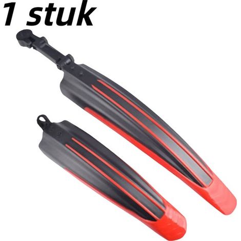 pezzo - Parafango per bicicletta - Parafango impermeabile per bici da strada - Universale 20-26 pollici con parafango posteriore rinforzato - Nero e rosso (1/5)