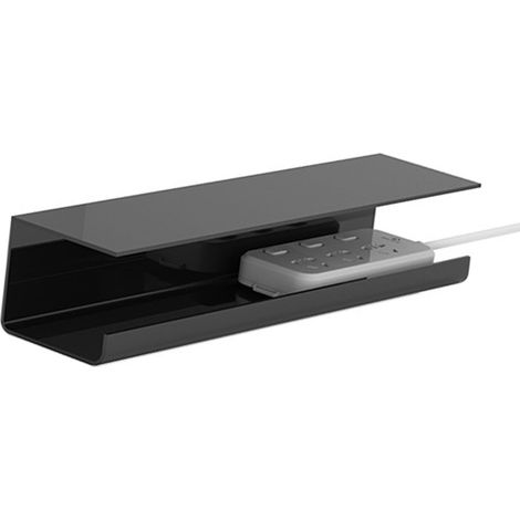 Tiroir de gestion des câbles sous bureau, réduction du désordre, durable, sans perçage, organiseur de multiprise noir (1/5)