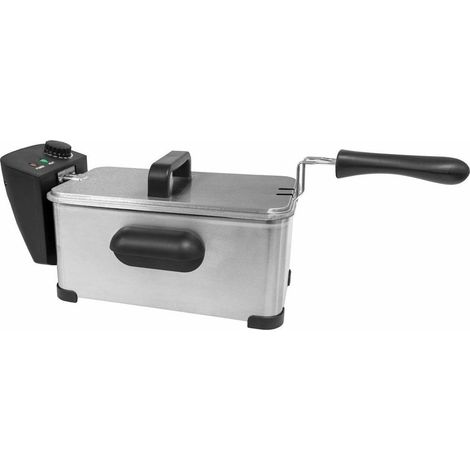 TRADE SHOP - Friggitrice Elettrica Professionale In Acciaio Inox Cesto 3lt 2000w Con Maniglia Coperchio - (1/5)