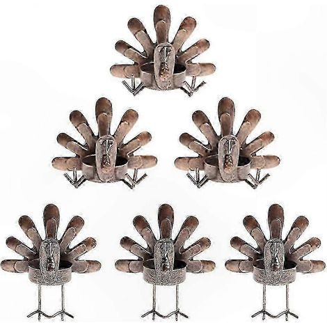 Bougeoirs décoratifs en métal pour bougies chauffe-plat, motif dinde, finition bronze, parfaits pour une décoration de table de Thanksgiving. (1/5)