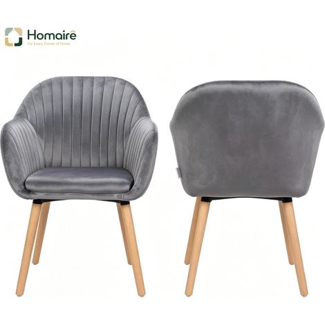 Grauer Metallsessel mit Armlehnen 42 x 50 x 81 cm HOMAIRE (1/5)