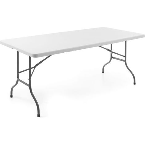 Klappbarer Cateringtisch, weiß, 183 x 75 cm, bis 150 kg - Hendi 810910 (1/4)