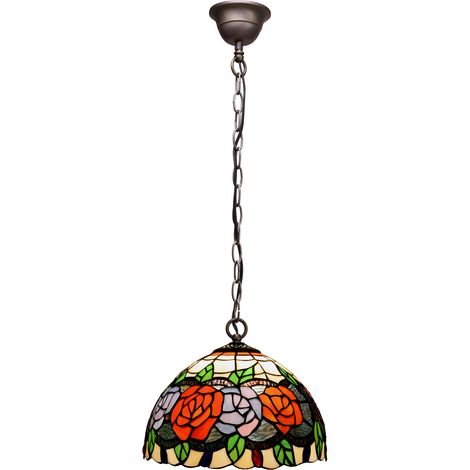 Deckenpendelleuchte mit Kette und Lampenschirm mit 20 cm Durchmesser der Rosy-Serie
