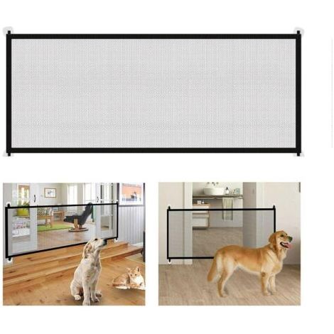 Barrière en Maille pour Chien, Barriere de Securite Chien 180 x 70 cm Barriere Animaux sans Percage Barrière de Sécurité pour Les Escaliers Couloirs Portes, Noir, 1 Pièces (1/5)