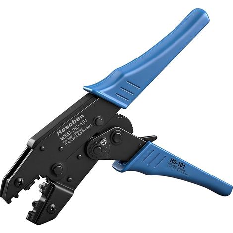 Pince à sertir à cliquet, HS-101, outils de sertissage de bornes de câble non isolées, utilisation pour 1,5-10 mm² (15-7 AWG), bleu