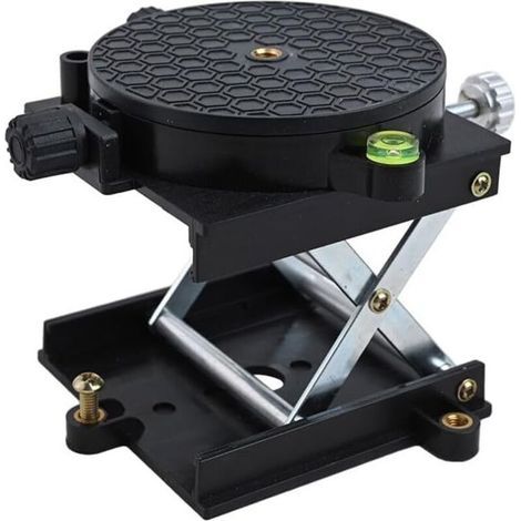Aluminum router lift table with adjustable leveling platform for precise engraving and height control, black, 90 x 90 mm panel (1/4)