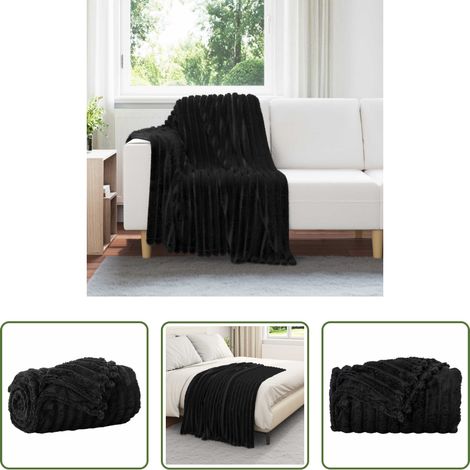 Couverture pour canapé - Jeté Noir 150 x 130 cm Toison (1/5)
