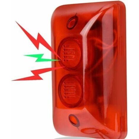 12V Filaire Alarme stroboscopique sirène Son sirène lumière Clignotante d'urgence Avertissement lumière d'alarme système d'alarme de sécurité (1/4)