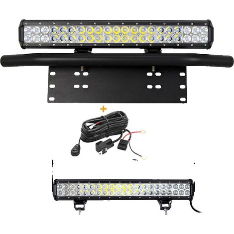 Barre lumineuse LED, boîtier en aluminium durable, design étanche, 20in 126W Avec fil (1/2)