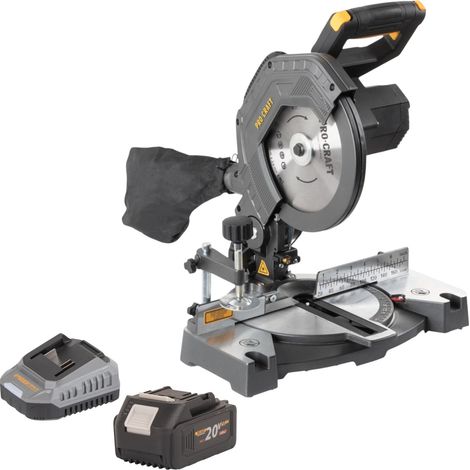 Sierra ingletadora a batería Procraft PGS20bb 20 V 210 mm sin escobillas + 1 batería de 4,0 Ah + cargador