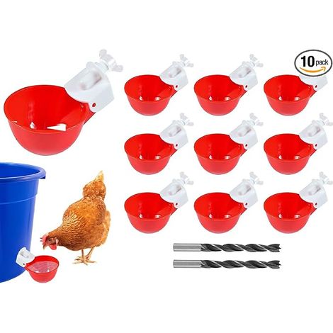 Abreuvoir Poules Kit,DIY Abreuvoir Poules Volaille,Gobelets à Eau de Poulet,Foret,Poule Distributeur Eau,Poulets,Canards,Oies,Canard,Oie,Dinde,Pigeon,Autres volailles (1/3)