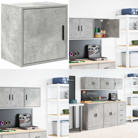 vidaXL Garagen-Wandschrank Betongrau Holzwerkstoff (1/5)