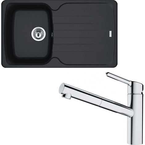 Pack évier Antea Fragranit onyx 860 x 500 x 210 mm + mitigeur Orbit douchette - Franke (1/5)