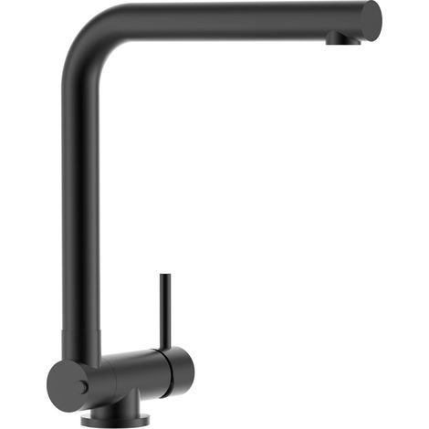 Rubinetto abbattibile miscelatore lavello fontana cucina VIZIO cromo nero opaco abbattibile 4,5 cm per sottofinestra (1/5)