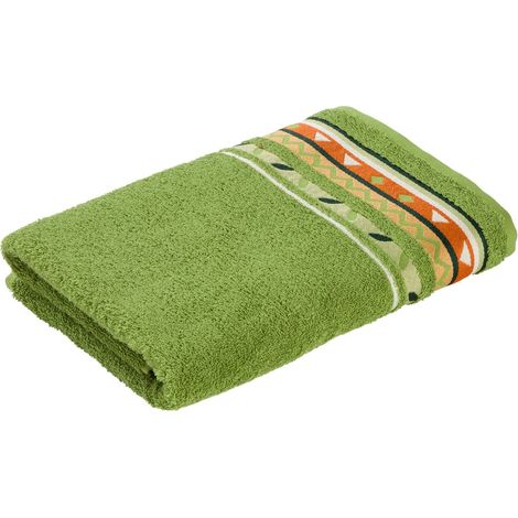 Drap de Douche 100% Coton, Vert péridot, 67 x 140 cm (1/3)