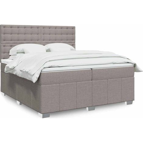 Boxspringbett mit Matratze Taupe 200x200 cm Stoff (1/5)