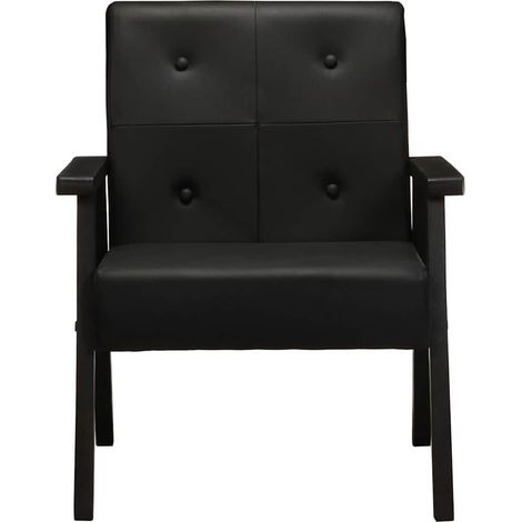 Maison Exclusive - Poltrona Nera in Vera Pelle