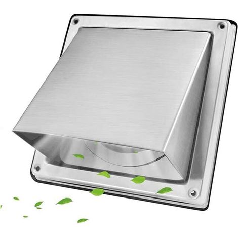 100mm Carré Grille de Ventilation en Acier Inoxydable Grille AéRation avec Clapet Anti-Retour Air Vent Cover EmpêCher Les Insectes et Les Oiseaux d'Entrer Dans la Grille et ProtéGer la Cheminée (1/5)