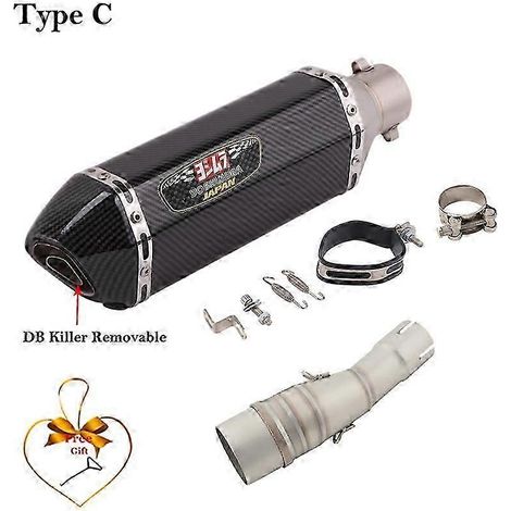 Sistema De Escape Para Motocicleta, Silenciador Modificado, Tubo De Enlace Medio De Carbono, 51mm, Para Yamaha Xmax 250, 300, Xmax250, Xmax300, 2017 -( Type C) (1/5)