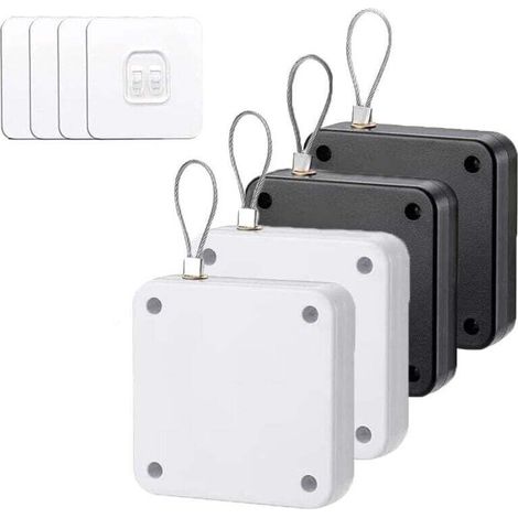 4 Pièces Ferme Porte Automatique, Ferme-portes Automatique à Capteur avec Capteur avec Cordon de Serrage pour Tous les Types D'alliages D'aluminium, Portes en Bois (1/4)
