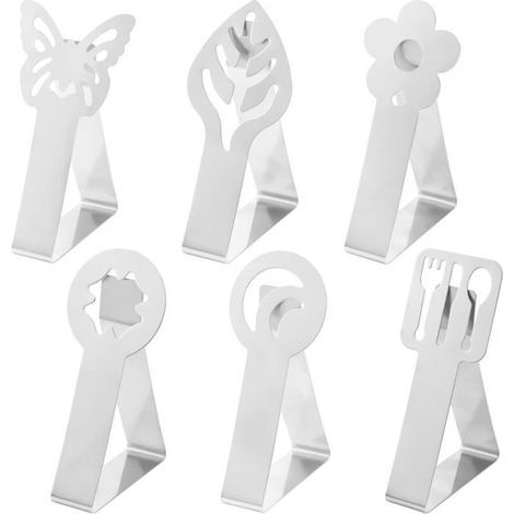Tischdeckenklammern aus Edelstahl, 6-teiliges Set, verstellbar, für Bankette und Picknicks, verschiedene Farben, groß (1/4)