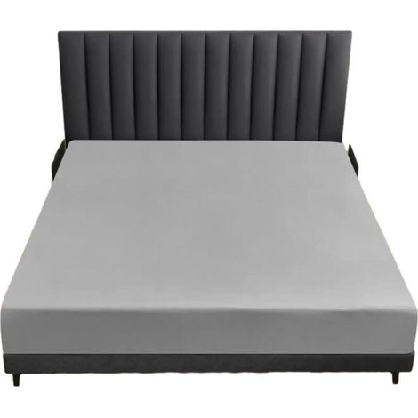 Protège-matelas imperméable – Gris foncé – Dimensions 120 × 200 cm + bonnet 30 cm (1/4)