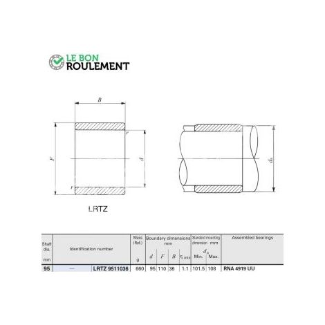 Bague acier intérieure LRTZ9511036-IKO