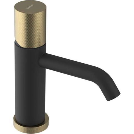 Sapho Ultratap - Grifo monomando para lavabo, negro mate/oro mate UT002TBG (1/2)