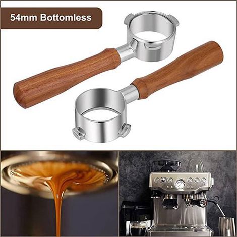 1 ensemble de tasseur à café en bois couleur bois + bois argenté + acier inoxydable, accessoires pour machine à café, distributeur de café en acier inoxydable platine