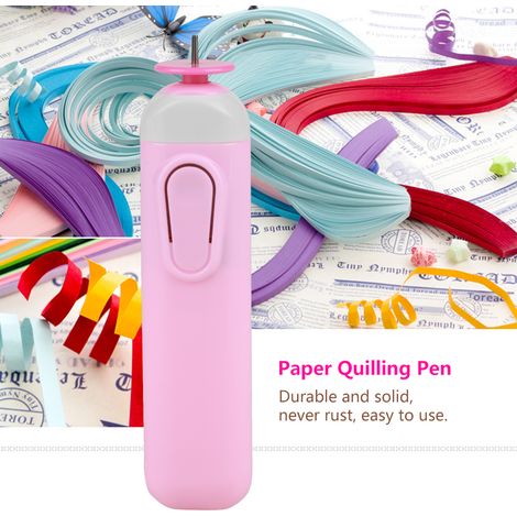 Outil électrique à fente pour loisirs créatifs en papier, quilling, enrouleur d'origami, stylo à friser en acier, bricolage (rose)
