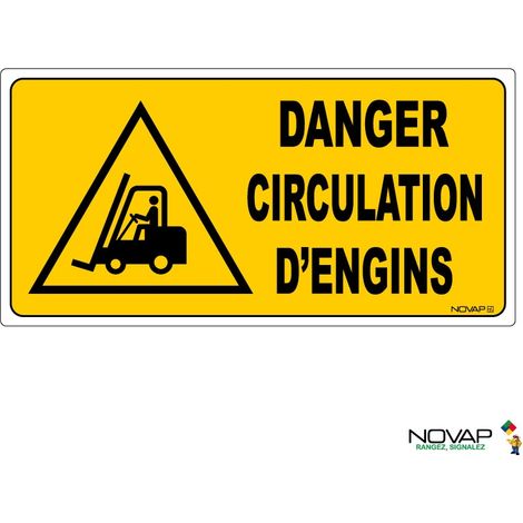 Panneau danger circulation pour sol - 960x480 mm - 4007175