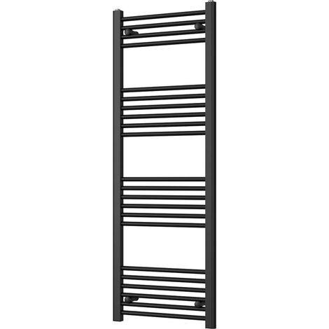 Zennor - Black Heated Towel Rail - H1400mm x W500mm - Straight (1/3)