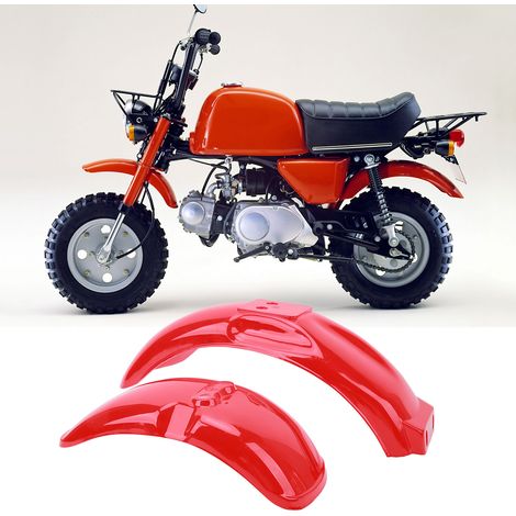 Roter Kotflügelsatz für Motorräder, Vorder- und Hinterradkotflügel, passend für 8- oder 10-Zoll-Räder an Honda Z50, Z50A, Z50J, Z110 und Z125. (1/5)