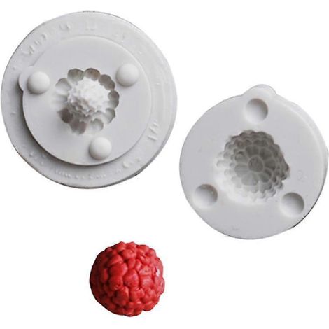 Moule en silicone pour framboises (lot de 8), pour fondant, chocolat, bonbons et décoration de gâteaux. (1/4)